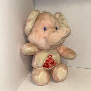 Vintage 1984 Care Bear Cousins LOTSA Heart Elephant Pink Animal Plush 13" P3